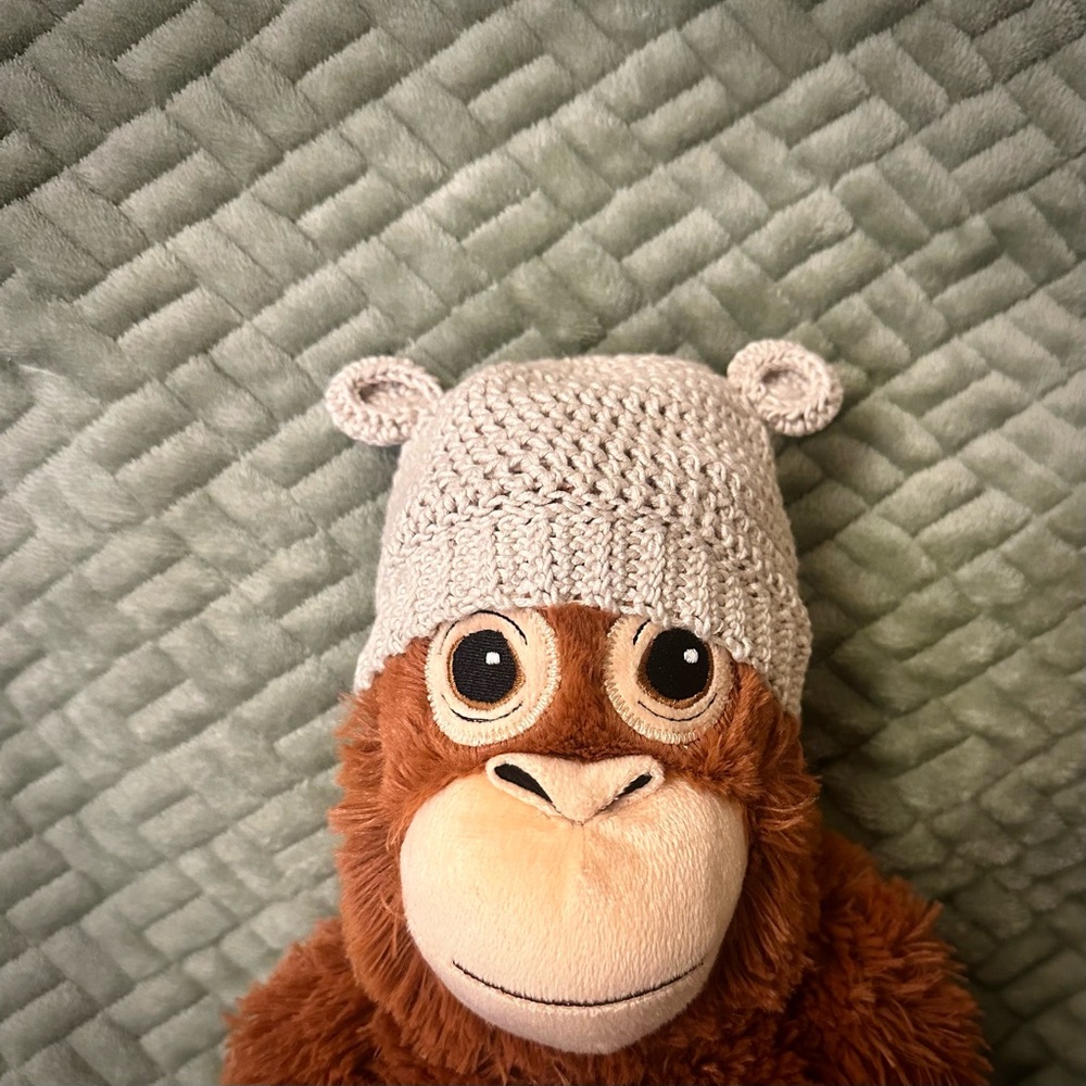 Handmade Crochet Bear Ear Hat for Newborns